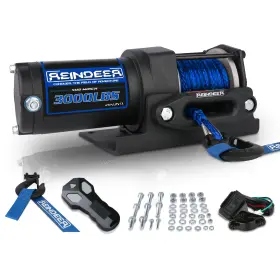 768807191832 REINDEER Electric Winch Atv Synthetic Rope Utv