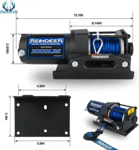 USAM-REEW007S REINDEER Electric Winch Synthetic Rope Atv Utv #2