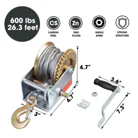 ATRT1061CD-1 ROAD DAWG Torin Crank Boat Winch Cable #3