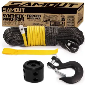 SMSWR050-15Y SAMOUT Synthetic Winch Rope Cable Forged Kit