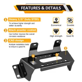 80106049 SI Midsize Steel Winch Mount Etx 400 500 570 800 #2