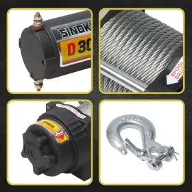 743815155557 SINOKING Utv Atv Winch Feet Steel Cable Electric #2