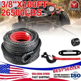 11021032 SPARKWHIZ Synthetic Winch Rope Cable Line Hook
