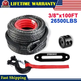11021032YA-FBA SPARKWHIZ Synthetic Winch Rope Line Cable Kit
