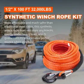 745844886136 SPARKWHIZ Synthetic Winch Rope Line Recovery Atv