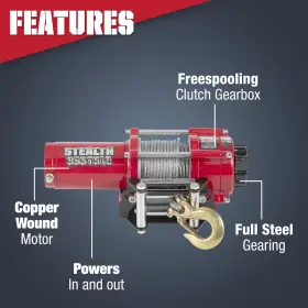 060423984726 STEALTH WINCHES Utv Atv Winch Electric Wireless #2