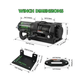 USAM-STEW006S STEGODON Winch Atv Utv Electric Waterproof Rope #2