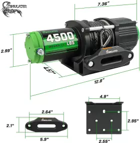 689827590262 STIMULATER Atv Utv Winch Electric Synthetic #3