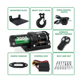 USAM-SREW008S-1 STIMULATER Atv Winch Electric Synthetic Rope #2