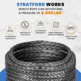 WR-3 STRATFORD WORKS Synthetic Winch Rope Cable #2