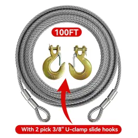 763477470072 TGODRVC Winch Cabletowing Cable Dutywith Clamp #3
