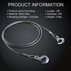 721165396356 TICOAST Steel Winch Cable Wire Rope Hook #2