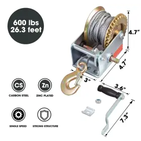 615268116198 TORIN Boat Trailer Winch Steel Cable #3