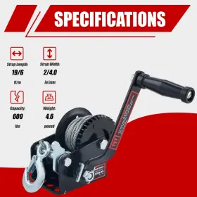 798789717751 TYT Boat Trailer Winch Steel Wire Hardened Gear #2