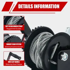 798789717751 TYT Boat Trailer Winch Steel Wire Hardened Gear #3