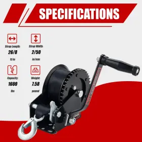 798789717867 TYT Boat Trailer Strap Winch Rope Crank Gear Wi #2