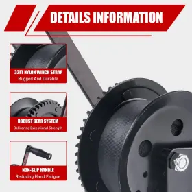 798789717973 TYT Boat Trailer Strap Winch Polyster Hardened #3