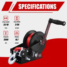 798789717980 TYT Boat Trailer Strap Winch Longlasting Gear #2