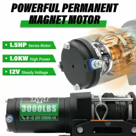 PP3PL170003 TYT Atv Winch Electric Synthetic Rope 3000 #2
