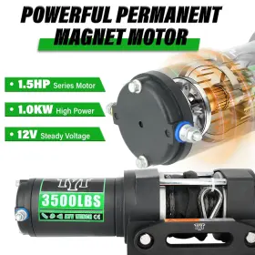 PP3PL170004 TYT Atv Winch Electric Synthetic Rope 3500 #3