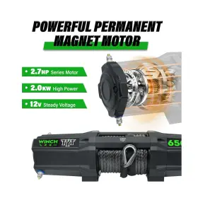 PP3PL170006 TYT Utv Winch Volt Electric Trailer Wireless Rem #3