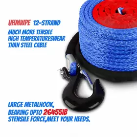 T-3-8-100-B TYT Synthetic Winch Rope Hook Stopper 4WD Road #3