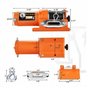 TOF2500-GR TYT Electric Winch Trailer Synthetic Rope Road #3