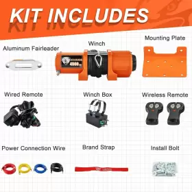 TOF4500-GR TYT Electric Winch Synthetic Rope Tow Trailer Atv #2