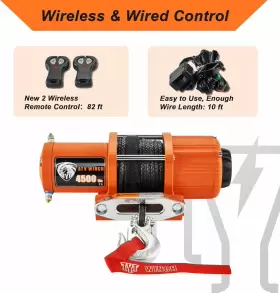 TOF4500-GR TYT Electric Winch Synthetic Rope Tow Trailer Atv #3