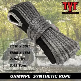 TR-3-16-50-IG TYT Synthetic Winch Rope Line Recovery Cable #2