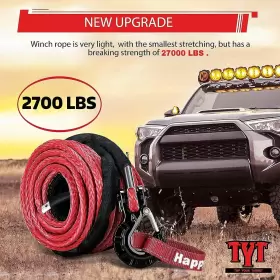 TX-3-8-100-R2 TYT Synthetic Winch Rope Hook Cable #2