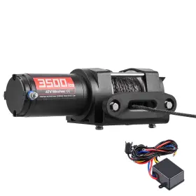 3500LB UIMOSO Electric Winch Atv Utv Synthetic Rope Control
