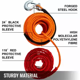 197988245667 VEVOR Winch Rope Synthetic Line Recovery Cable #3