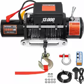 DDJPHC1.3WB85FT01 VEVOR Electric Winch Synthetic Rope Atv Utv