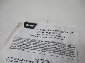 60170 WARN Winch Mounting Plate 400 Yamaha Kodiak #3