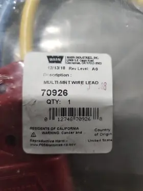 70926 WARN Battery Power Lead Connect Rt Xt #2