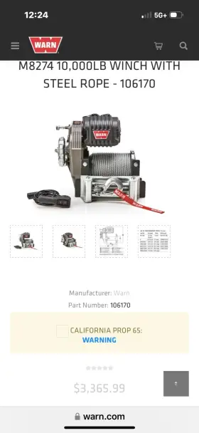 M8274 WARN Winch