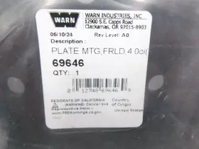 WR69646 WARN Winch Mounting Plate #2