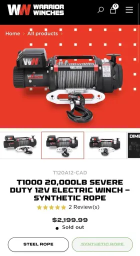 T120A12-CAD WARRIOR WINCH Winches T1000