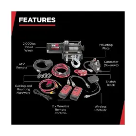 20SPS12 WARRIOR WINCHES Electric Atv Utv Winch Steel Cable #2