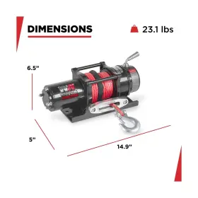 45SPA12-CAD WARRIOR WINCHES Electric Atv Utv Winch Synthetic #2