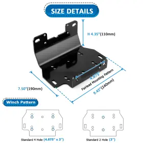 80106013 WEISEN Bumper Winch Mounting Plate Bracket Kit 700 #3