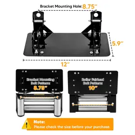 80310001 WEISEN Steel Winch Roller Fairlead License Plate Suv #3