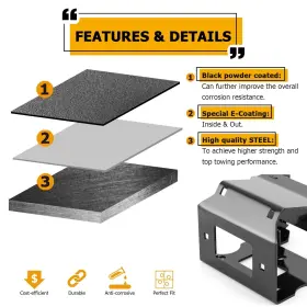 80DA106015 WEISEN Winch Mount Bracket Plate 400 450 Polaris #2