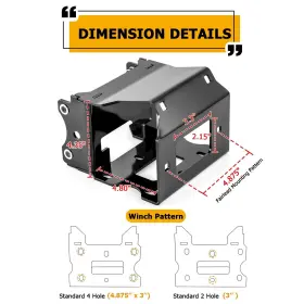80DA106015 WEISEN Winch Mount Bracket Plate 400 450 Polaris #3