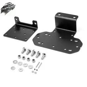 Weisen Si80106003 Black Steel Utv Front Bumper Winch Mount Plate Kit Fit Yamaha Rhino 450/660/700
