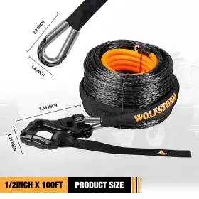 JYLS0002G WOLFX Atv Utv Synthetic Winch Rope Line Recovery #2