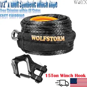JYLS0002G WOLFX Atv Utv Synthetic Winch Rope Line Recovery