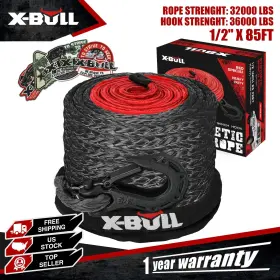 85FT X-BULL Synthetic Winch Rope Cable Line Road