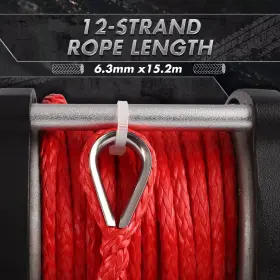 EB0072-S X-BULL Electric Winch Synthetic Rope Atv Utv Boat #3